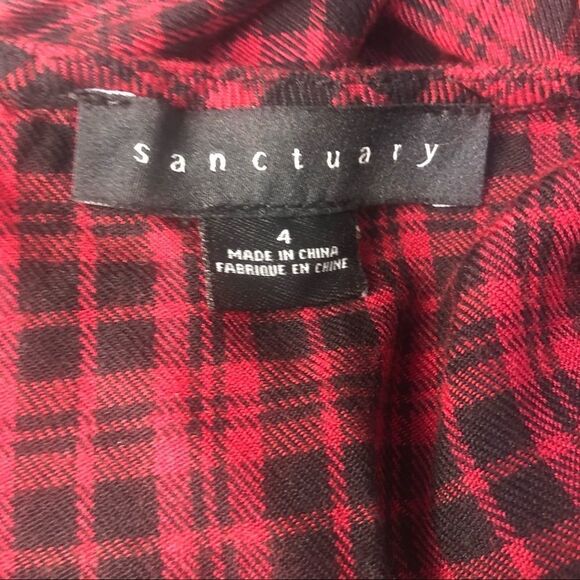 Sanctuary Red Plaid Dress Size 4 - Picture 8 of 9